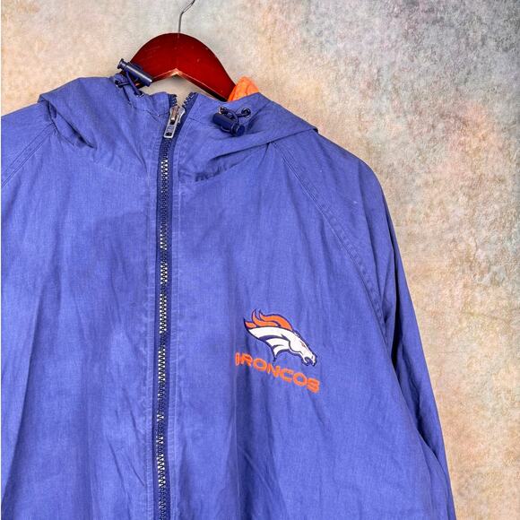 VTG 90s NFL Denver Broncos Jacket Mens Sz XXL Blue Orange Pro Player Football - Picture 6 of 9